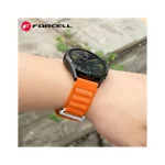 Samsung Galaxy Watch készülékhez 22 mm-es Forcell F-Design FS05 poliészter óraszíj csattal narancssárga