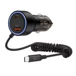 TECH-PROTECT CC05 2-PORT autós töltő PD 60W + kábel fekete