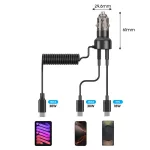 TECH-PROTECT CC05 2-PORT autós töltő PD 60W + kábel fekete