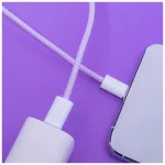 Maxlife MXUC-06 USB-C–USB-C kábel 1,0 m 20W nylon lila