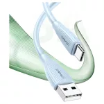 USAMS Green Series kábel SJ714 18W 3A USB-A to USB-C 1m kék