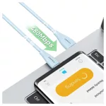USAMS Green Series kábel SJ714 18W 3A USB-A to USB-C 1m kék