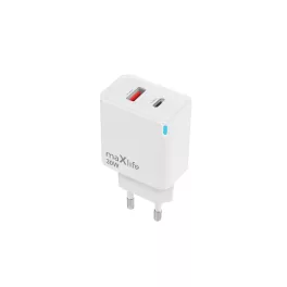   Maxlife MXTC-09-30AC GaN PD QC töltő 1x USB-C 1x USB 30W fehér