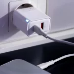 Maxlife MXTC-09-30AC GaN PD QC töltő 1x USB-C 1x USB 30W fehér