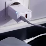 Maxlife MXTC-09-30AC GaN PD QC töltő 1x USB-C 1x USB 30W fehér