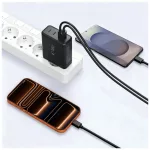 TECH-PROTECT NC120W-GAN 4-portos hálózati töltő PD 120W / QC3.0 fekete