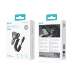 BWOO CC96C 30W PD autós töltő 1x USB-C csatlakozó, 1x USB csatlakozó, USB-C kábellel, szürke