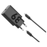 Motorola TurboPower 68W USB-C fali töltő, USB-C to USB-C 1m kábel, fekete