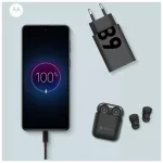 Motorola TurboPower 68W USB-C fali töltő, USB-C to USB-C 1m kábel, fekete