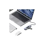USAMS adapter elosztó 6 az 1-ben 2xUSB 3.0/TF/SD/USB-C/HDMI PD100W SJ642HUB01 (US-SJ642) szürke patinás