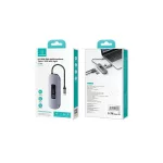 USAMS adapter elosztó 6 az 1-ben 2xUSB 3.0/TF/SD/USB-C/HDMI PD100W SJ642HUB01 (US-SJ642) szürke patinás