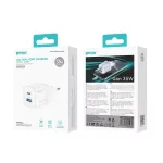 BWOO GaN fali töltő CDA222 PD 35W 1 x USB, 1 x USB-C, fehér