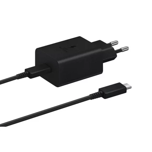 EP-T1510EBE + EP-DA705BBE Samsung 15W utazótöltő + USB-C/USB-C adatkábel fekete - csomagolás nélküli gyártói