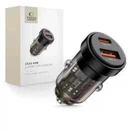  TECH-PROTECT CC03 2-PORT autós töltő PD 45W / QC3.0 fekete
