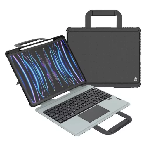 Nillkin Bumper GO billentyűzetes tok (Backlit Version) – iPad Pro 12.9 2020/2021/2022 és iPad Air 13 2024/2025 készülékhez fekete