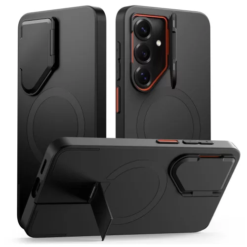TECH-PROTECT Kevlar Aura MagSafe tok Samsung Galaxy S26 készülékhez fekete/narancs
