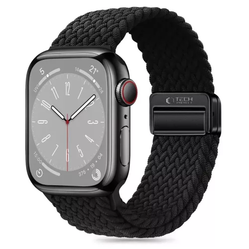 Tech-Protect NYLONMAG óraszíj Fekete, Apple Watch 42mm (S1-S3) / 44mm / 45mm / 46mm / 49mm készülékhez