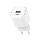 Setty LSGaN-AC-200 20W fali töltő USB-A + USB-C fehér