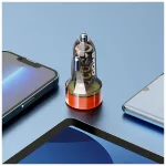 BWOO PD 38W autós töltő, 1x USB-C–USB-A port, átlátszó