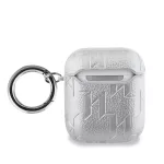 Karl Lagerfeld PU Embossed Karl and Choupette Heads tok AirPods 1/2 készülékhez ezüst