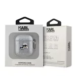 Karl Lagerfeld PU Embossed Karl and Choupette Heads tok AirPods 1/2 készülékhez ezüst