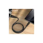 USAMS Braided U41 Lightning kábel 1m 2A SJ391USB01 (US-SJ391) Fast Charge fekete