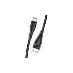 USAMS fonott U41 USB-C kábel 1 m 2 A gyorstöltés SJ392USB01 (US-SJ392) fekete