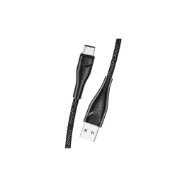   USAMS fonott U41 USB-C kábel 1 m 2 A gyorstöltés SJ392USB01 (US-SJ392) fekete