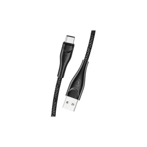 USAMS fonott U41 USB-C kábel 1 m 2 A gyorstöltés SJ392USB01 (US-SJ392) fekete