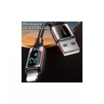 USAMS fonott kábel U78 Lightning 1.2m LED 2.4A gyors töltés fekete SJ543USB01 (US-SJ543)
