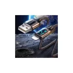 USAMS fonott kábel U78 Lightning 1.2m LED 2.4A gyors töltés fekete SJ543USB01 (US-SJ543)
