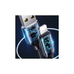 USAMS fonott kábel U78 Lightning 1.2m LED 2.4A gyors töltés fekete SJ543USB01 (US-SJ543)