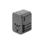 ENERGEA fali töltő 1xUSB + 2xUSB-C PD-PPS-QC 3.0 65W 1A2C 4-in-1 adapter US/AU/EU/UK pisztolyacél-szürke Trav