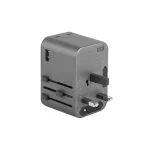ENERGEA fali töltő 1xUSB + 2xUSB-C PD-PPS-QC 3.0 65W 1A2C 4-in-1 adapter US/AU/EU/UK pisztolyacél-szürke Trav