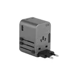 ENERGEA fali töltő 1xUSB + 2xUSB-C PD-PPS-QC 3.0 65W 1A2C 4-in-1 adapter US/AU/EU/UK pisztolyacél-szürke Trav