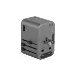 ENERGEA fali töltő 1xUSB + 2xUSB-C PD-PPS-QC 3.0 65W 1A2C 4-in-1 adapter US/AU/EU/UK pisztolyacél-szürke Trav