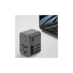 ENERGEA fali töltő 1xUSB + 2xUSB-C PD-PPS-QC 3.0 65W 1A2C 4-in-1 adapter US/AU/EU/UK pisztolyacél-szürke Trav