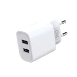XO falitöltő CE02C, 2x USB 2,1A + microUSB-kábel, fehér