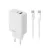 Maxlife MXTC-10-30AC PD QC 30W töltő 1x USB-C, 1x USB + USB-C–USB-C 60W kábel, fehér