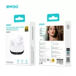 BWOO BW40 TWS ANC Bluetooth fülhallgató LCD kijelzővel fehér