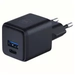 3MK Hyper GaN Charger fal töltő 20W 1xUSB-A 1xUSB-C PD QC4+ fekete