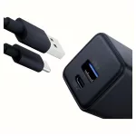 3MK Hyper GaN Charger fal töltő 20W 1xUSB-A 1xUSB-C PD QC4+ fekete