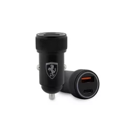   CG MOBILE FERRARI autós töltő USB+Type-C aljzat (36W, PD gyorstöltő 3.0) FEKETE (FECCMENK)