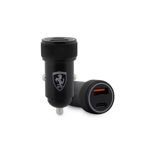 CG MOBILE FERRARI autós töltő USB+Type-C aljzat (36W, PD gyorstöltő 3.0) FEKETE (FECCMENK)
