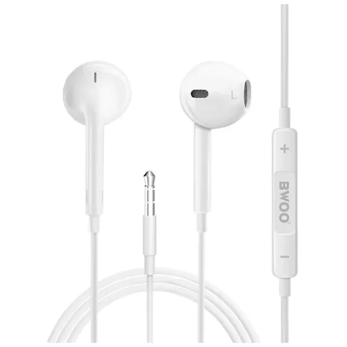 BWOO 3.5mm-es vezetékes sztereó fülhallgató fehér