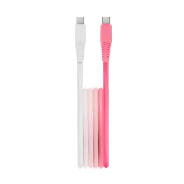   Setty cable USB-C–USB-C kábel 1,5 m 3A KGC-C-1.5320 fehér-rózsaszín átmenet