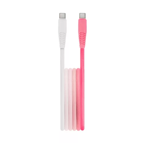 Setty cable USB-C–USB-C kábel 1,5 m 3A KGC-C-1.5320 fehér-rózsaszín átmenet