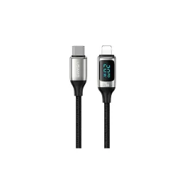   USAMS Fonott kábel U78 USB-C to Lightning LED 1.2m 20W PD Gyors Töltés fehér SJ545USB02 (US-SJ)