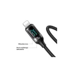 USAMS Fonott kábel U78 USB-C to Lightning LED 1.2m 20W PD Gyors Töltés fehér SJ545USB02 (US-SJ)
