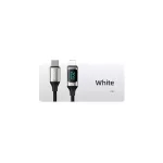 USAMS Fonott kábel U78 USB-C to Lightning LED 1.2m 20W PD Gyors Töltés fehér SJ545USB02 (US-SJ)
